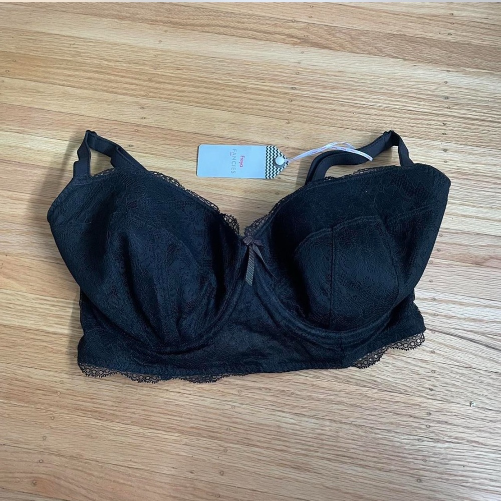 NWT Freya Fancies black lace bra - Size 32GG UK